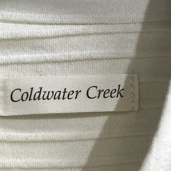 Coldwater Creek Ottoman Knit Jacket Womens 2X Ivory Ribbed Knit Button Front - Picture 6 of 10